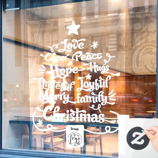 Autocollant Pour Fenêtre Logo de typographie de citations modernes de sapin (Fenêtre de café)