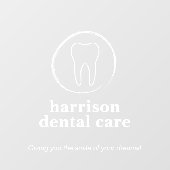 Autocollant Pour Fenêtre Logo Dentiste blanc (Feuille)