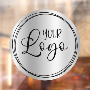 Autocollant Pour Fenêtre Logo d'entreprise Cercle Dégradé Gris Clair Argent