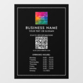 Autocollant Pour Fenêtre Logo d'entreprise Code QR Modèle Heures d'ouvertur (Feuille)