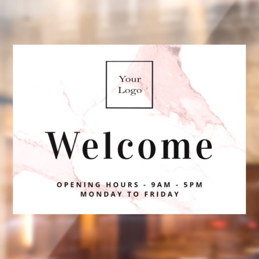 Autocollant Pour Fenêtre Logo d'entreprise en marbre rose vif (Feuille 2)