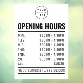 Autocollant Pour Fenêtre Logo d'entreprise - Heures d'ouverture (Feuille 3)