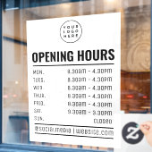Autocollant Pour Fenêtre Logo d'entreprise - Heures d'ouverture (Fenêtre de café)