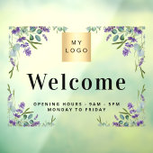 Autocollant Pour Fenêtre Logo d'entreprise, heures d'ouverture de bienvenue (Feuille 3)