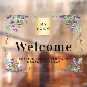 Autocollant Pour Fenêtre Logo d'entreprise, heures d'ouverture de bienvenue (Feuille 2)