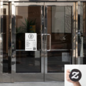 Autocollant Pour Fenêtre Logo d'entreprise Heures d'ouverture QR Code Blanc (Porte de bureau)