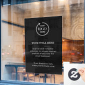 Autocollant Pour Fenêtre Logo d'entreprise noir | Promotionnel minimaliste (Fenêtre de café)