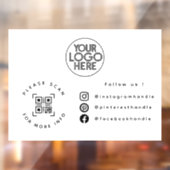 Autocollant Pour Fenêtre Logo d'entreprise personnalisé simple Code QR Médi (Feuille 2)