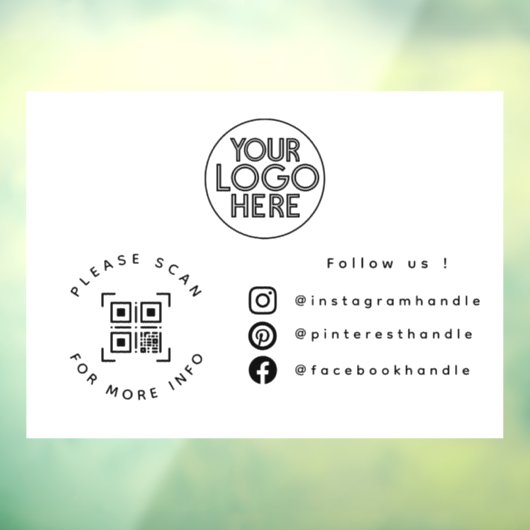 Autocollant Pour Fenêtre Logo d'entreprise personnalisé simple Code QR Médi (Feuille 3)