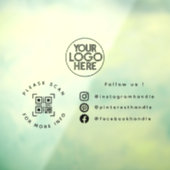 Autocollant Pour Fenêtre Logo d'entreprise personnalisé simple Code QR Soci (Feuille 3)