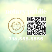 Autocollant Pour Fenêtre Logo d'entreprise publique Notaire moderne QR Code (Feuille 3)