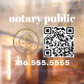 Autocollant Pour Fenêtre Logo d'entreprise publique Notaire moderne QR Code (Feuille 2)