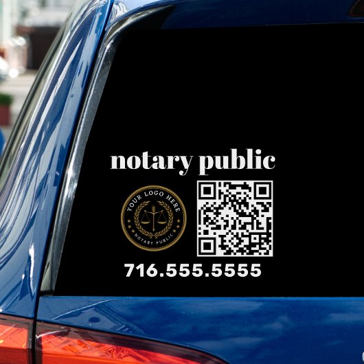 Autocollant Pour Fenêtre Logo d'entreprise publique Notaire moderne QR Code