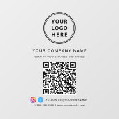Autocollant Pour Fenêtre Logo d'entreprise QR Code Médias sociaux (Feuille)