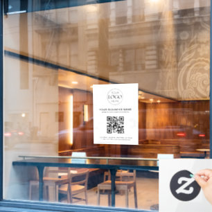 Autocollant Pour Fenêtre Logo d'entreprise & QR Code Moderne Simple