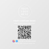 Autocollant Pour Fenêtre Logo d'entreprise QR Code Social Media Blanc (Feuille)