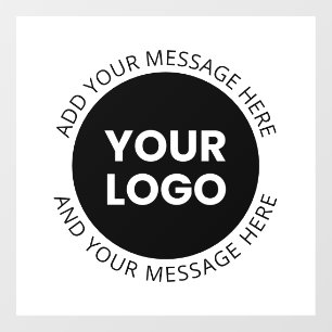 Autocollant Pour Fenêtre Logo d'entreprise & Texte modifiable Blanc & Noir