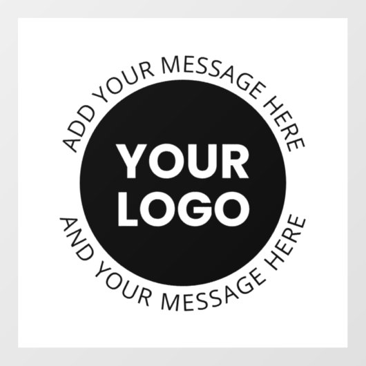 Autocollant Pour Fenêtre Logo d'entreprise & Texte modifiable  Blanc & Noir (Feuille)