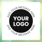 Autocollant Pour Fenêtre Logo d'entreprise & Texte modifiable  Blanc & Noir (Feuille 3)