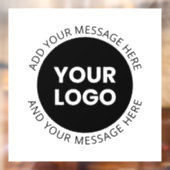 Autocollant Pour Fenêtre Logo d'entreprise & Texte modifiable  Blanc & Noir (Feuille 2)