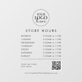 Autocollant Pour Fenêtre Logo d'entreprise transparent Chic Code QR Heures (Feuille)