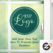 Autocollant Pour Fenêtre Logo d'entreprise turquoise avec texte Promo (Maison)