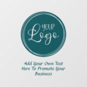 Autocollant Pour Fenêtre Logo d'entreprise turquoise avec texte Promo (Feuille)