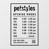 Autocollant Pour Fenêtre Logo des heures d'ouverture de Black Business et c (Feuille)