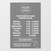 Autocollant Pour Fenêtre Logo des heures d'ouverture de l'entreprise modern (Feuille)