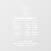 Autocollant Pour Fenêtre Logo des heures d'ouverture de magasin Entreprise  (Feuille)