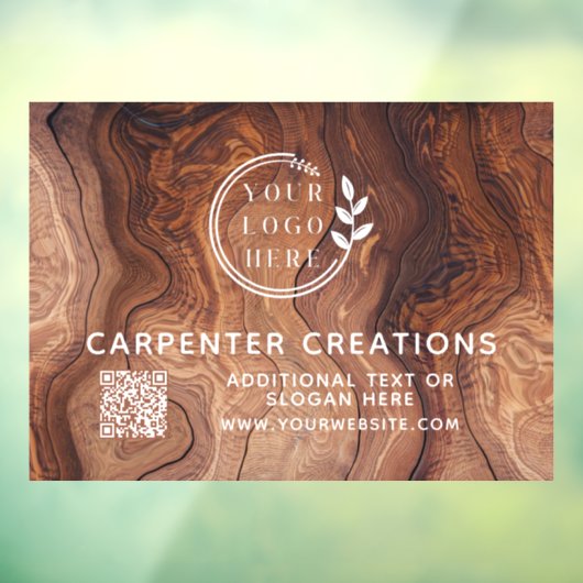 Autocollant Pour Fenêtre Logo design moderne en bois de charpenterie Code Q (Feuille 3)