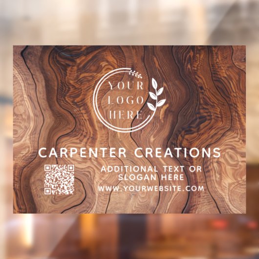 Autocollant Pour Fenêtre Logo design moderne en bois de charpenterie Code Q (Feuille 2)