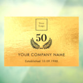 Autocollant Pour Fenêtre Logo doré années de service (Feuille 3)