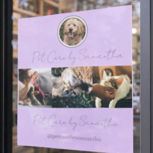 Autocollant Pour Fenêtre Logo écriture Lavande Photo Garde d'animaux