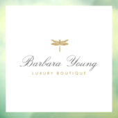 Autocollant Pour Fenêtre Logo élégant de libellule dorée sur fond blanc (Feuille 3)