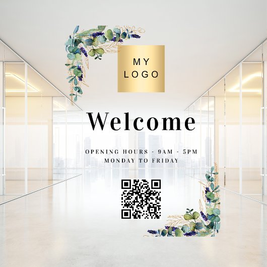 Autocollant Pour Fenêtre Logo entreprise code QR d'ouverture de bienvenue e