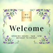 Autocollant Pour Fenêtre Logo entreprise heures d'ouverture bienvenue lavan (Feuille 3)