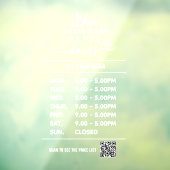 Autocollant Pour Fenêtre Logo et code QR des heures d'ouverture de l'entrep (Feuille 3)