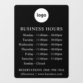 Autocollant Pour Fenêtre LOGO et Heures d'ouverture | Enseigne autocollante (Feuille)