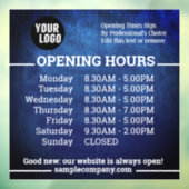 Autocollant Pour Fenêtre Logo Et Texte Personnalisables Heures D'Ouverture (Feuille 3)