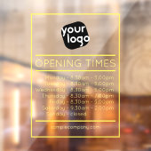 Autocollant Pour Fenêtre Logo Et Texte Personnalisables Heures D'Ouverture (Feuille 2)
