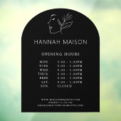 Autocollant Pour Fenêtre Logo Femme Moderne, Heures d'ouverture (Feuille 3)