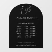 Autocollant Pour Fenêtre Logo Femme Moderne, Heures d'ouverture (Feuille)