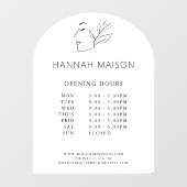 Autocollant Pour Fenêtre Logo Femme Moderne, Heures d'ouverture (Feuille)