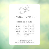 Autocollant Pour Fenêtre Logo Femme Moderne, Heures d'ouverture (Feuille 3)