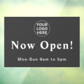 Autocollant Pour Fenêtre Logo 'Gray Now Open' | Heures d'ouverture (Feuille 3)
