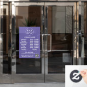 Autocollant Pour Fenêtre Logo Heures d'Ouverture Affaires Modernes Code Qr (Porte de bureau)