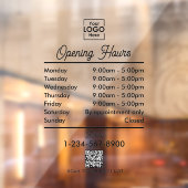 Autocollant Pour Fenêtre Logo Heures d'Ouverture Affaires Noir Script Simpl (Feuille 2)