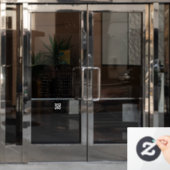 Autocollant Pour Fenêtre Logo Heures d'Ouverture Affaires Noir Script Simpl (Porte de bureau)