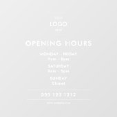 Autocollant Pour Fenêtre Logo Heures d'ouverture Commerce moderne (Feuille)